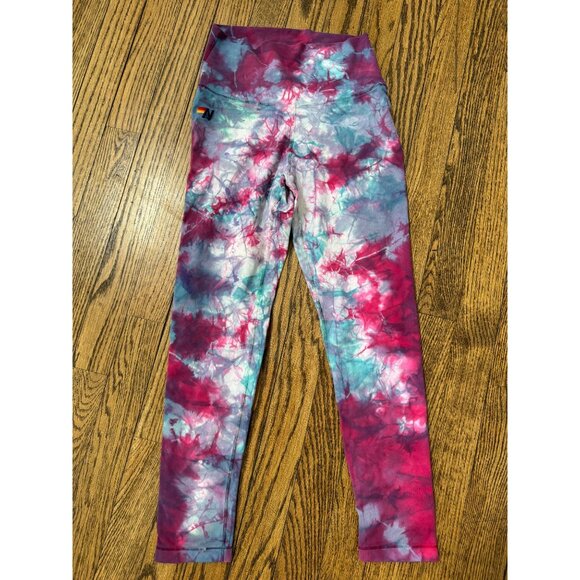 AVIATOR NATION HAND DYED FULL LENGTH HI-RISE LEGGINGS - TIE DYE  XS - Picture 1 of 3